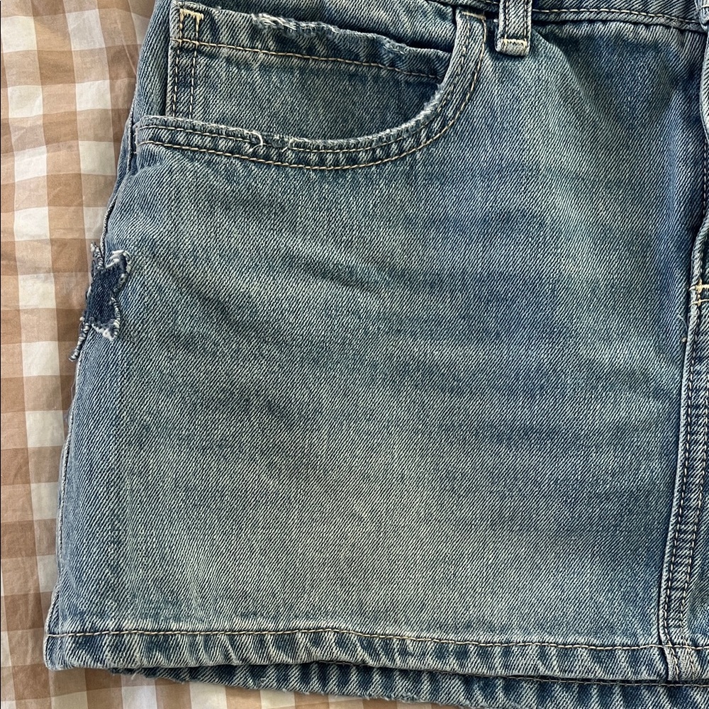 Hollister Denim Mini Skirt with Star Patch - Light Blue - Picture 4 of 8